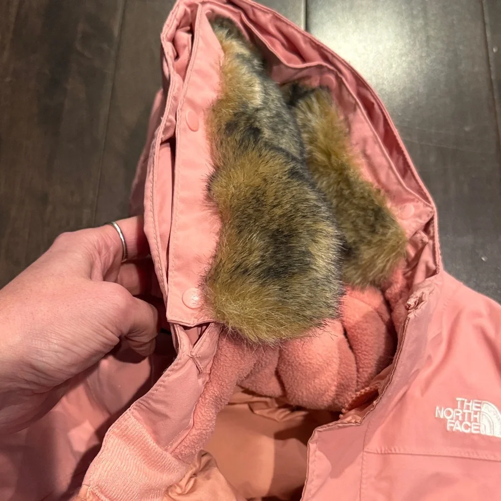 The North Face Kids Light Pink Puffer Coat Dress DRYVENT 550 - Picture 7 of 7